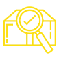 Yellow icon of a construction building